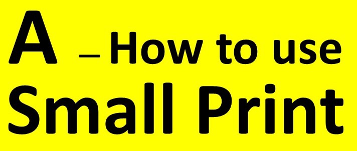 A01 - HOW TO USE SMALL PRINT - group marker & contents